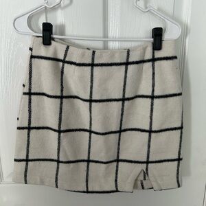 Lulus White Plaid Mini Skirt - S